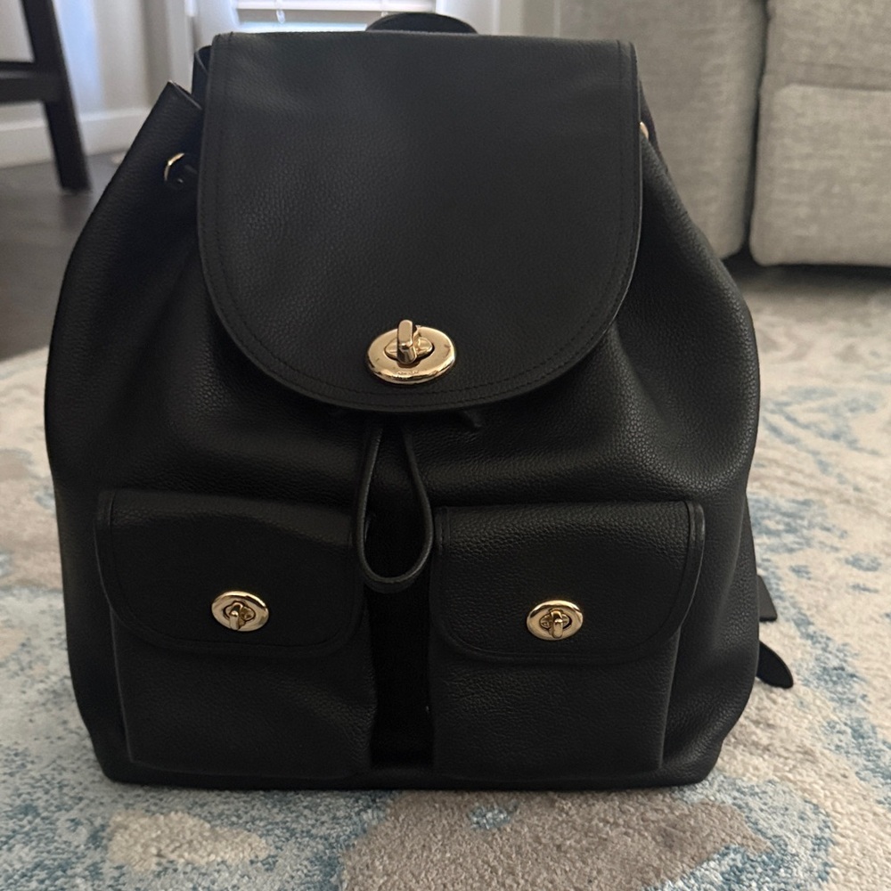 Coach Turnlock Rucksack in pebble leather